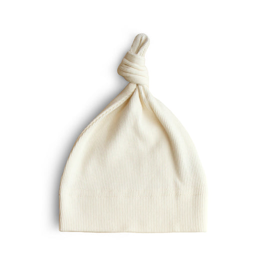 Ribbed Baby Beanie in Ivory