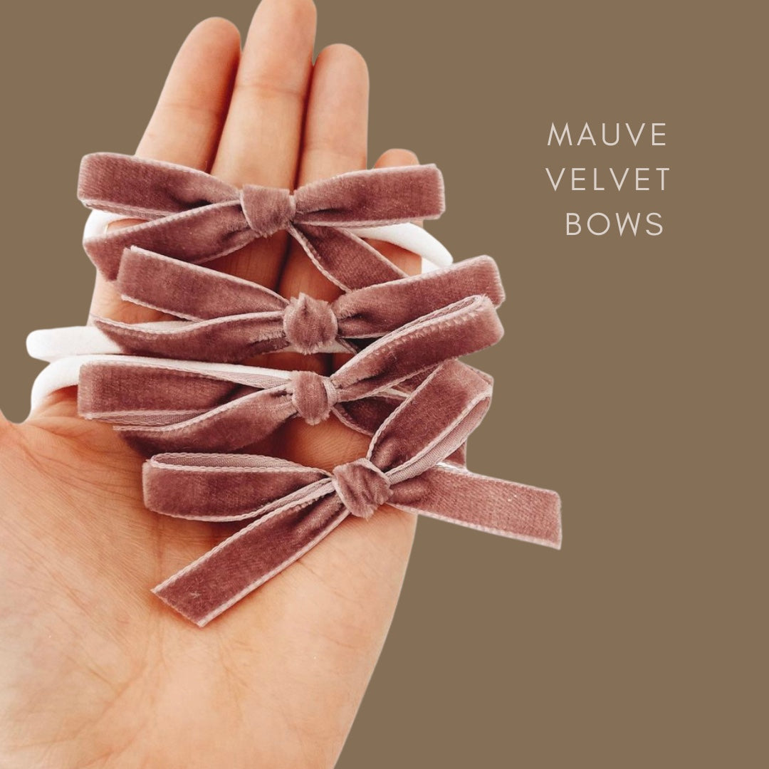 Mauve Velvet Dainty Bows