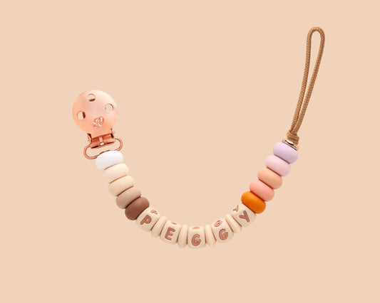 Personalised Dummy Clip in Muted Rainbow