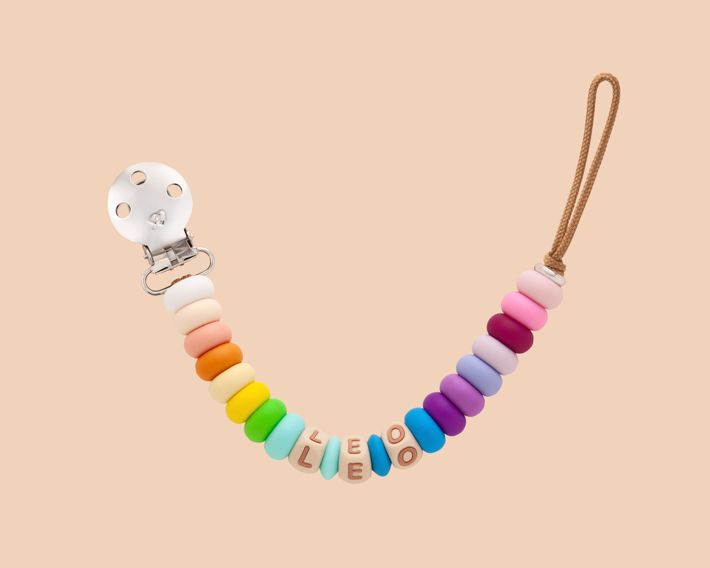 Personalised Dummy Clip in Rainbow