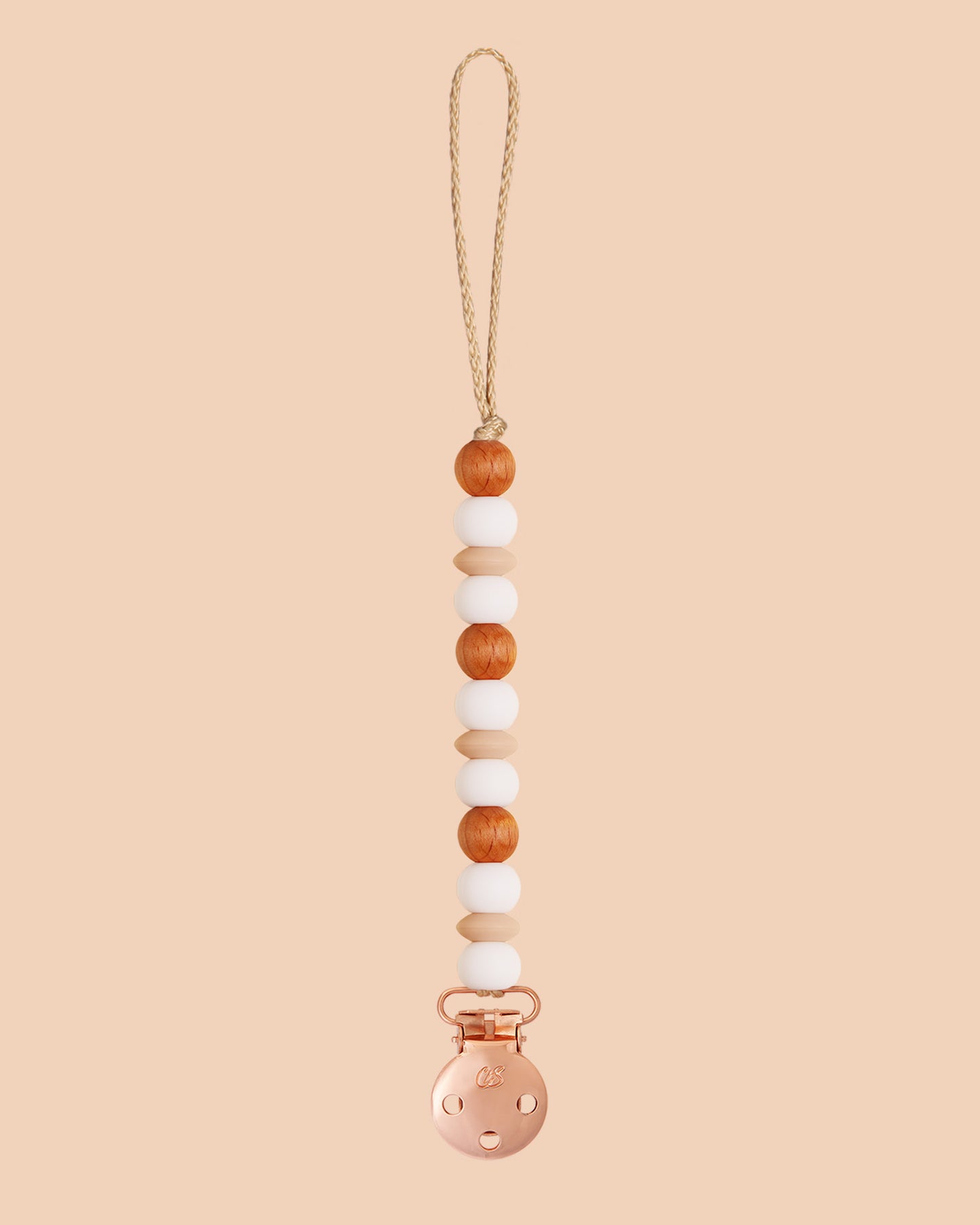 Remi White & Oatmeal Dummy Clip (rose gold)